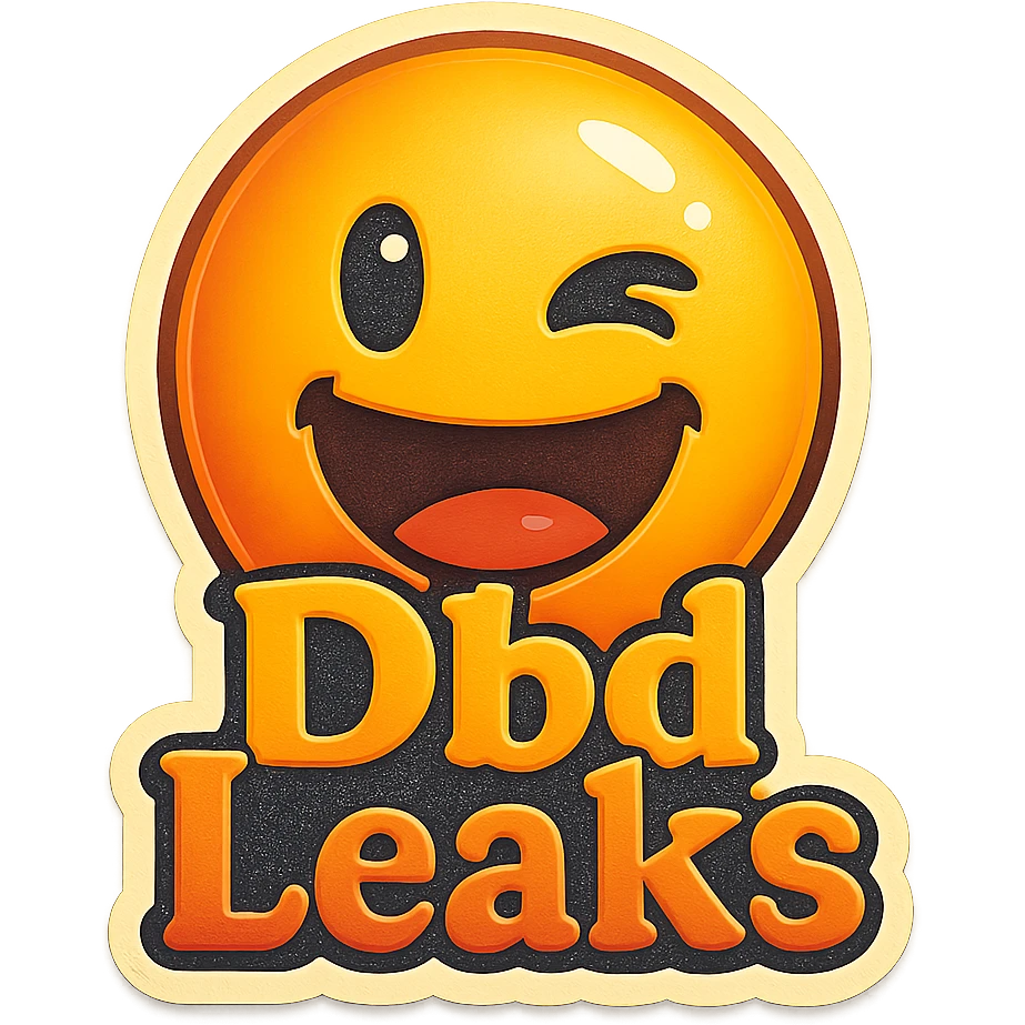 fun and attention-grabbing emoji with 'Dbd Leaks' in a sticker style, outlined text, transparent background emoji