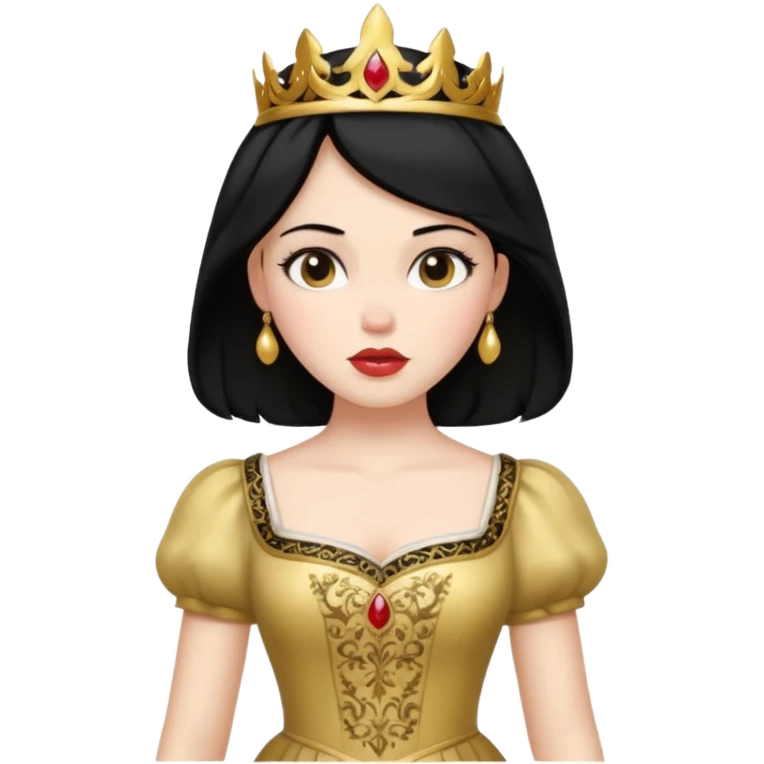 Snow White from Disney Princess with black hair, gold outfit emoji