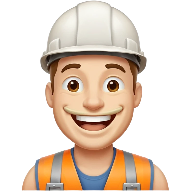builder laughing exaggeratedly emoji