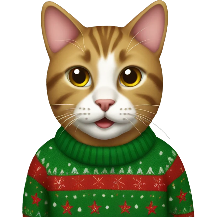 Cat with Christmas sweater  emoji