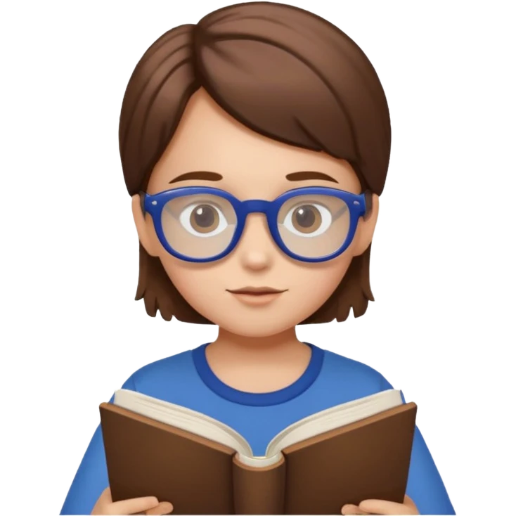 kid reading a book colored glasses emoji