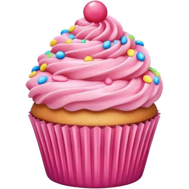 Cupcake with pink icing emoji