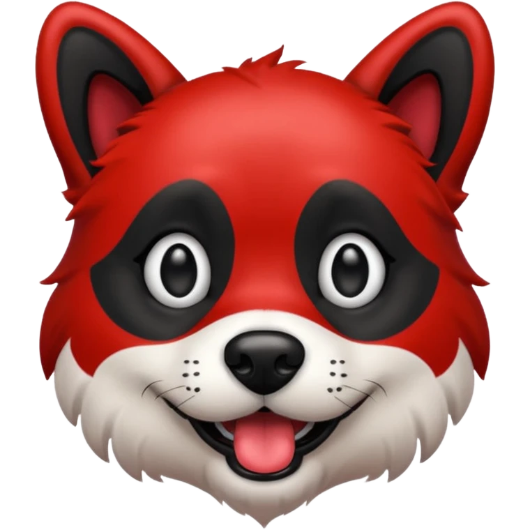 dog with very black inked face and red hair emoji