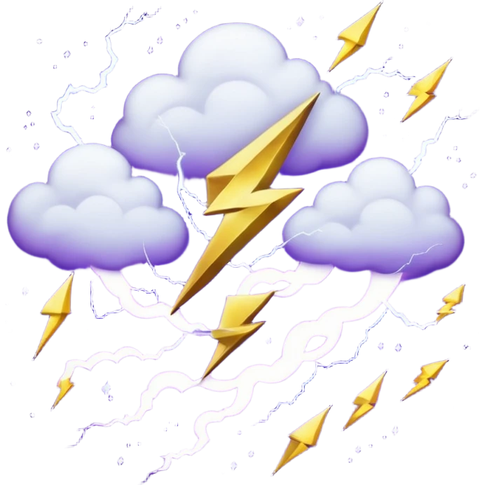 Wiz 101 casting sigil inspired storm magic, compose it of swirling clouds and lightning bolts and use rich purple and gold as the colors  emoji