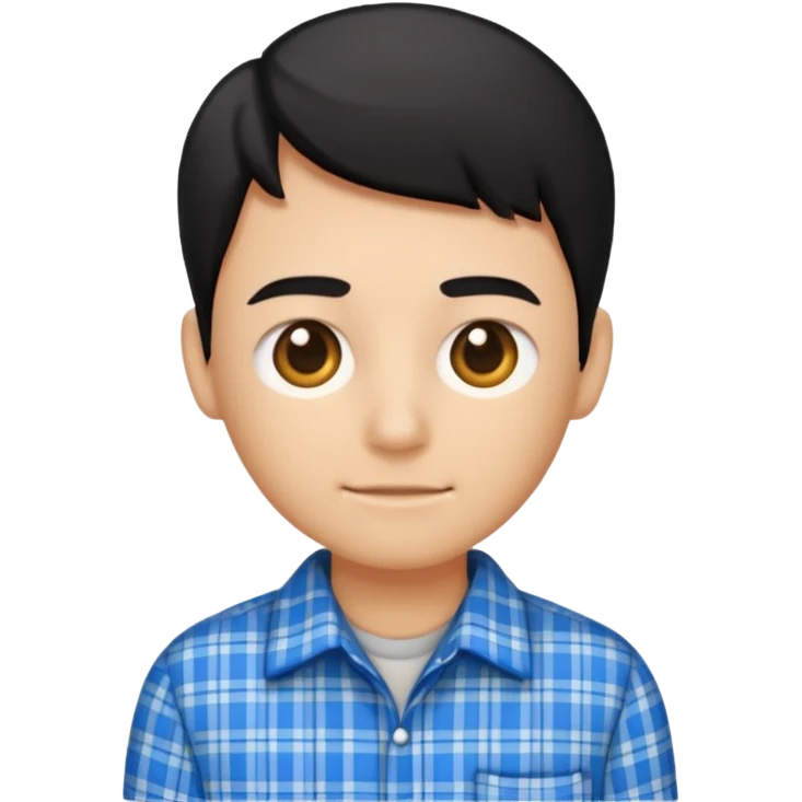 Camisa xadrez azul e preto  emoji