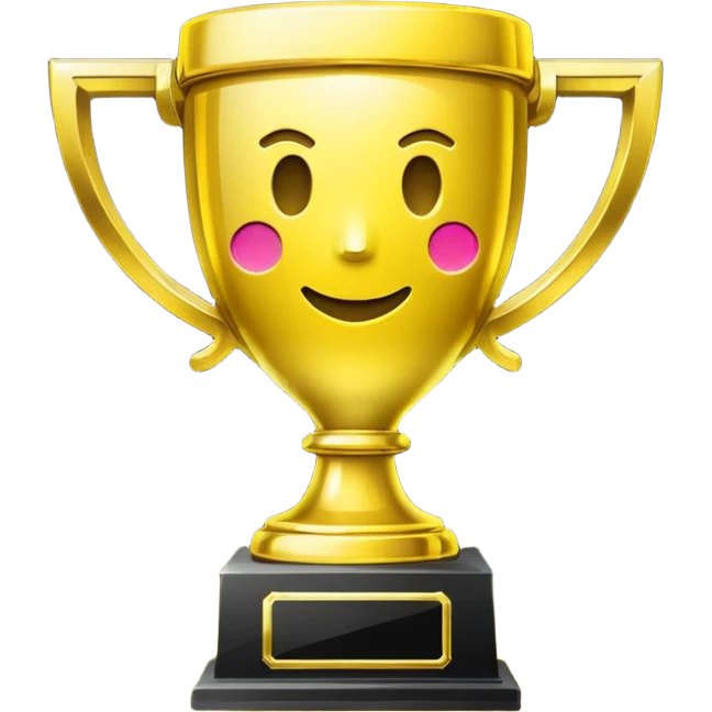   neon yellow icon of a trophy emoji