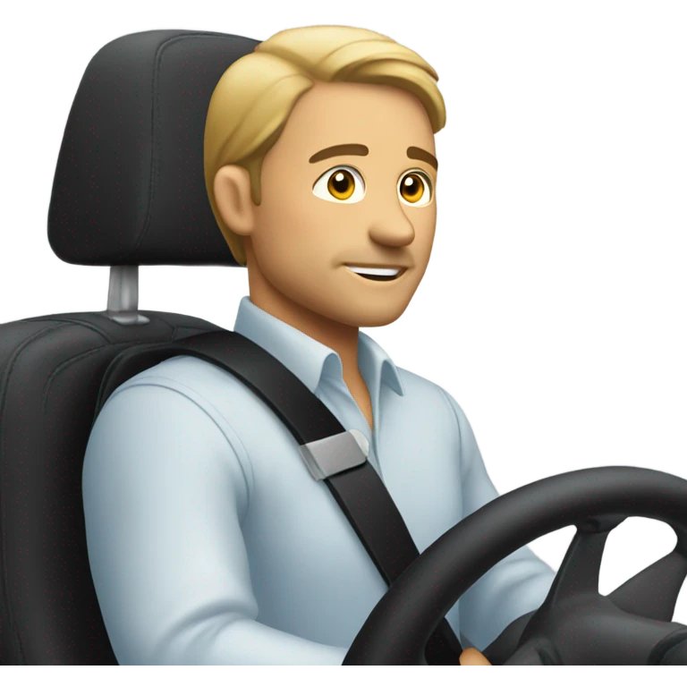 man in profile driving a car emoji