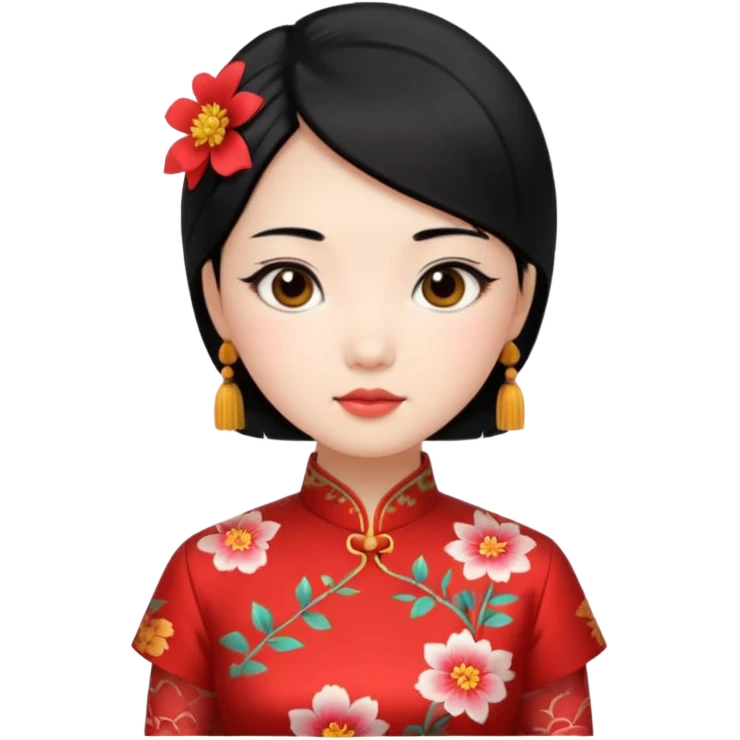 Chinese girl in qipao (traditional Chinese dress) emoji