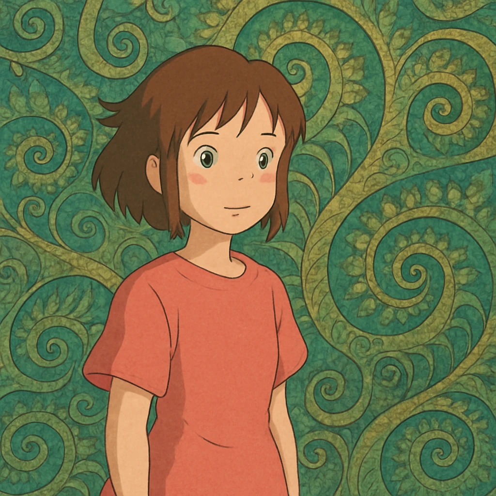 fractal pattern ghibli style emoji