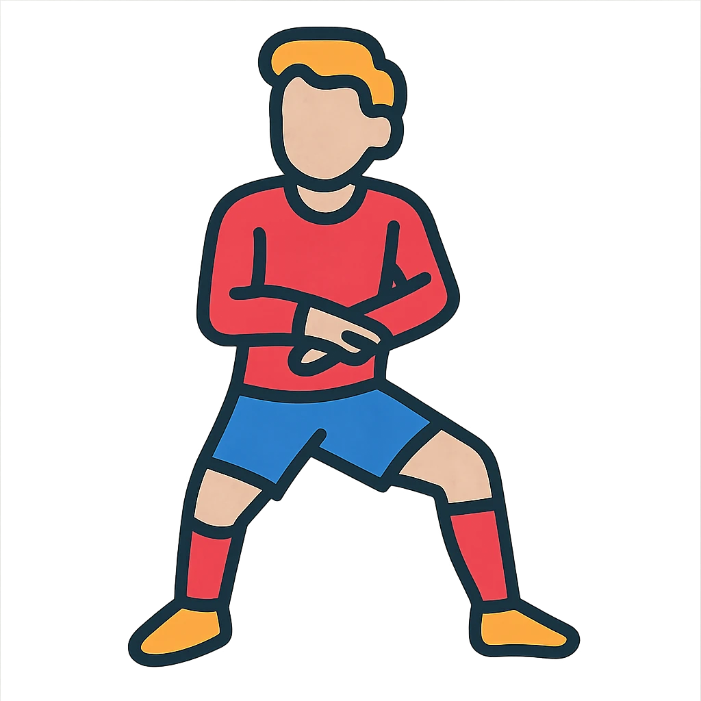Griezmann goal celebration, football player, iconic dance pose, wearing football jersey, modern vector style emoji