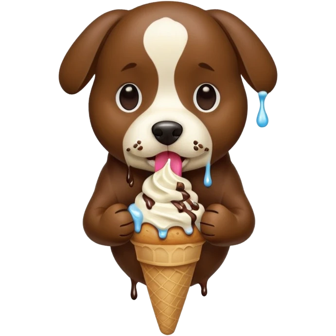 Dog eating ice cream emoji