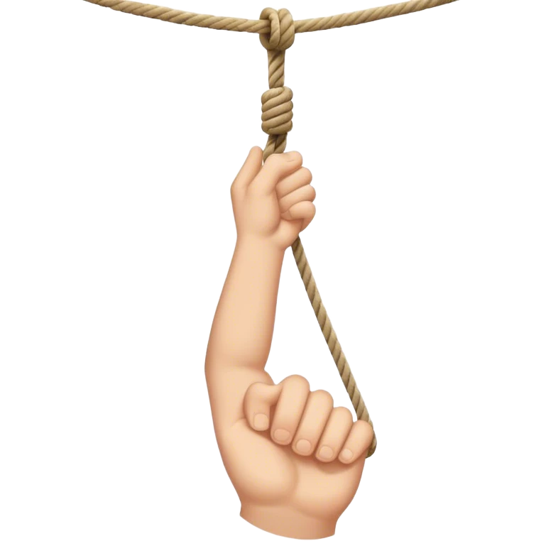 hand letting go a rope fall emoji