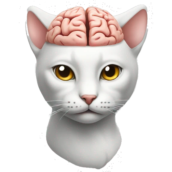 cat with a brain outside emoji