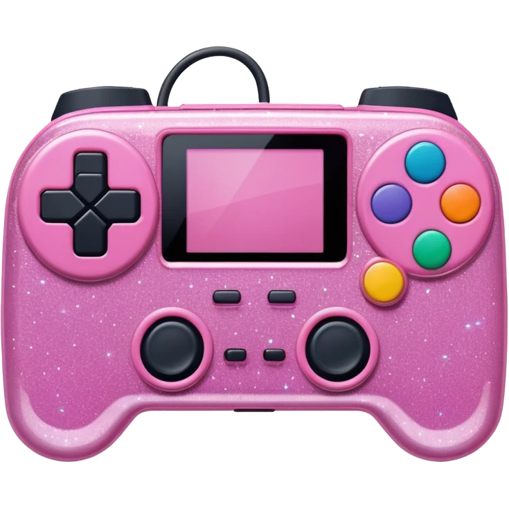 glittery pink 90s playstation-inspired retro game console emoji