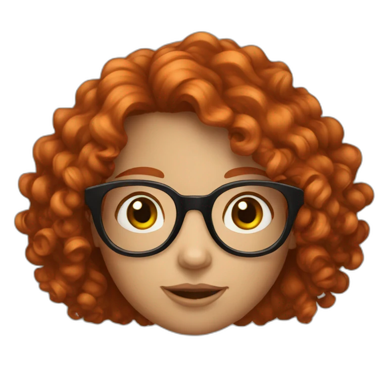 curly redhead glasses girl emoji