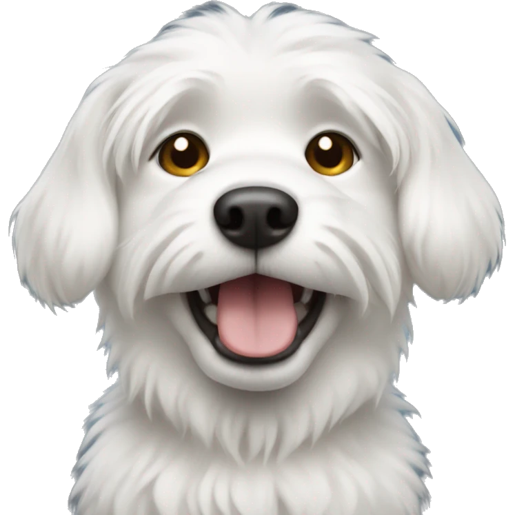 White dog with fur emoji
