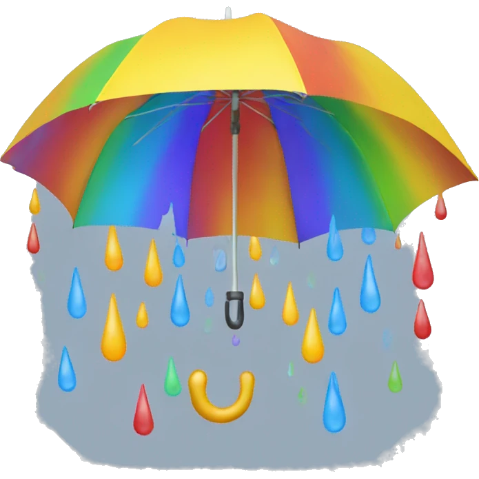colorful rain without umbrella emoji