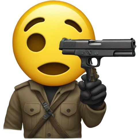 smiley face with gun emoji