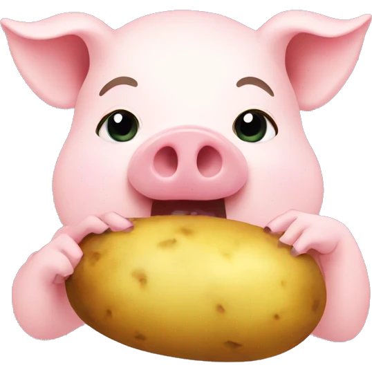 female pig eating potato emoji