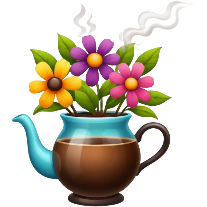 Flowers and coffee emoji
