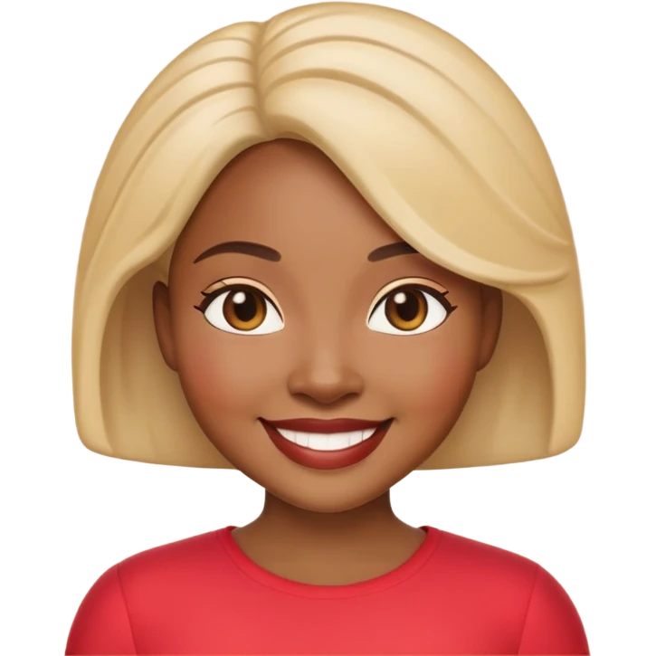 Memoji-style emoji of a Black woman with light skin, friendly expression, simple background, Apple emoji style emoji