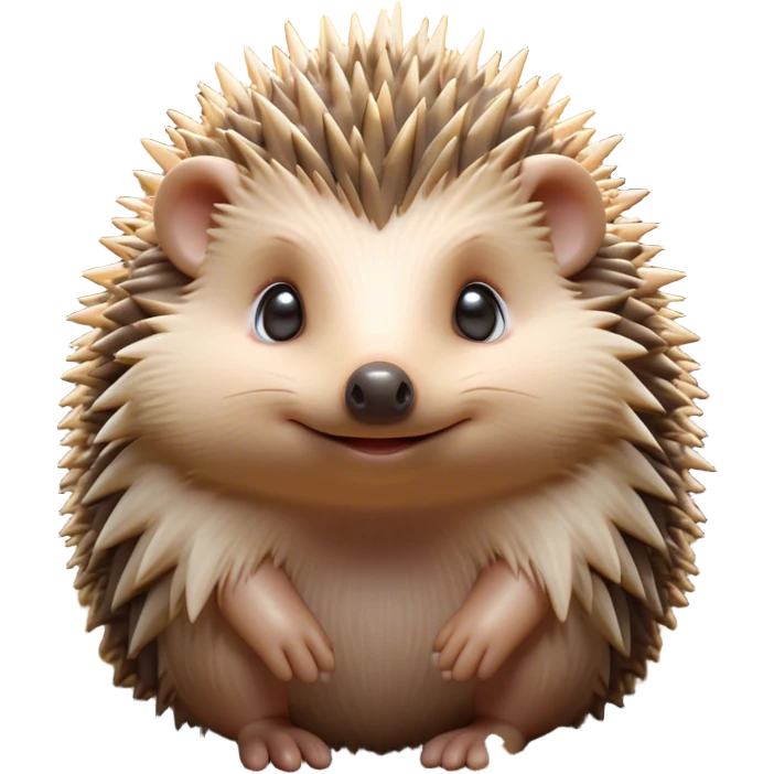 Cinematic Adorably Cute Hedgehog Portrait Emoji, Poised with a round, spiky yet cuddly body and bright, curious eyes peeking from beneath a soft array of quills, Simplified yet irresistibly adorable features, highly detailed, glowing with a warm, gentle forest glow, high shine, lively and endearing, stylized with an air of woodland cuteness, soft glowing outline, capturing the essence of a playful hedgehog that appears ready to scurry out of the screen with delightful charm! emoji
