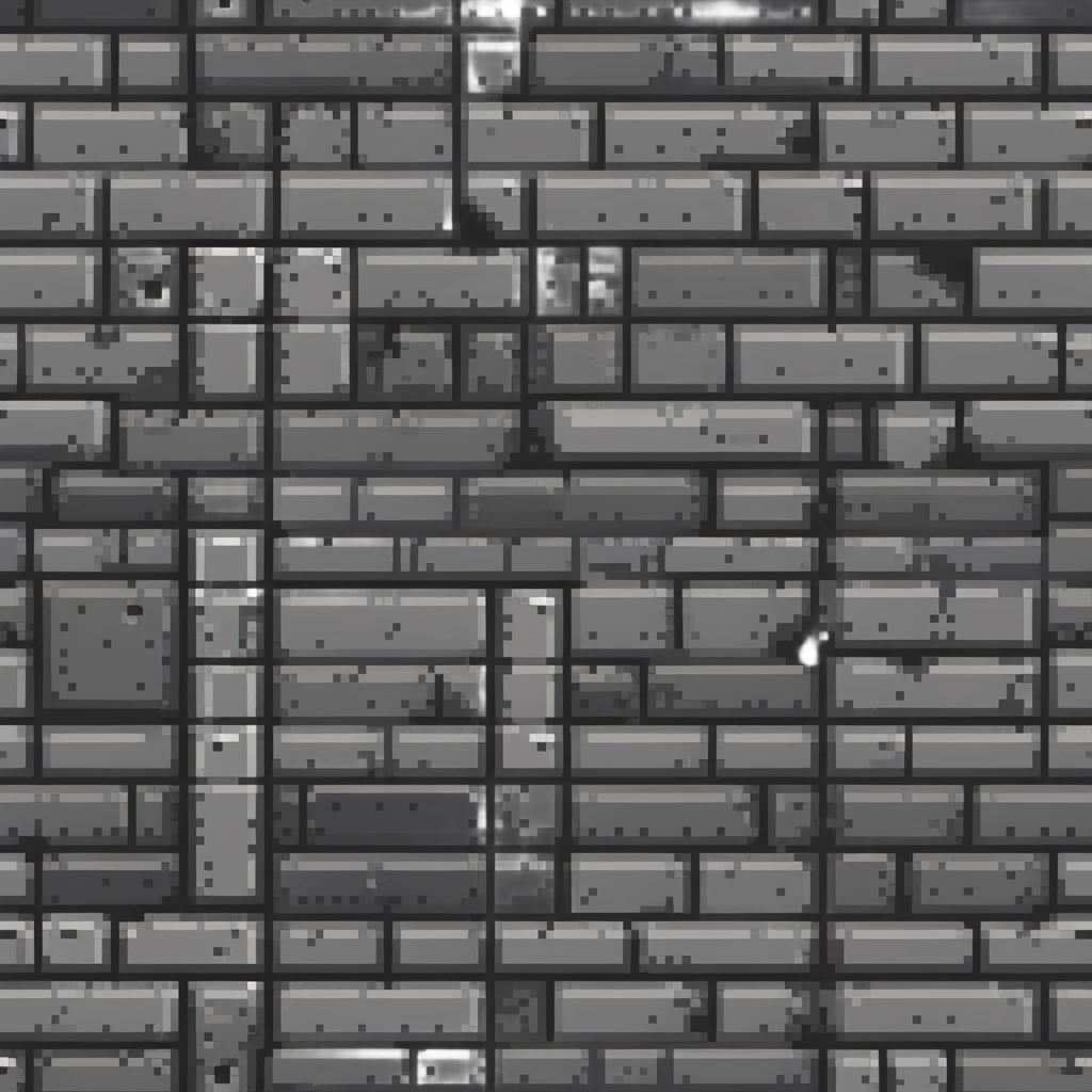 solid metal stone block wall with rivets and industrial details, dark gray with metallic highlights, 32x32 game asset emoji