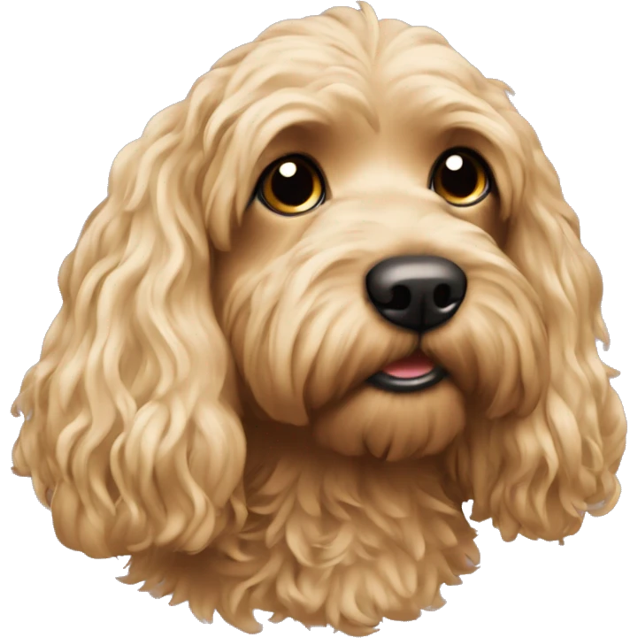Cockapoo with woman long hair  emoji