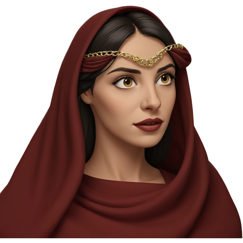 veiled beauty with luscious lips emoji