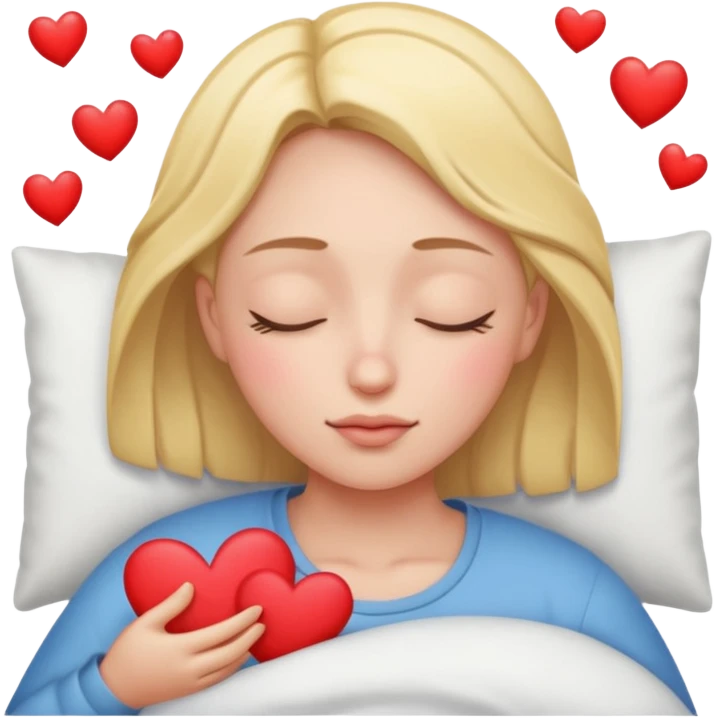 잠자면서 하트를 생각하는 사람 emoji