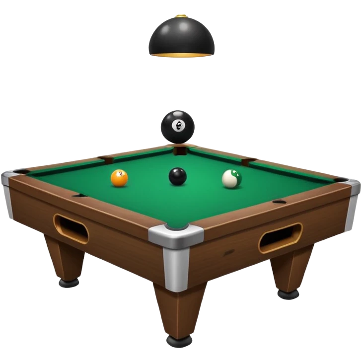 Pool table with the back ball  emoji