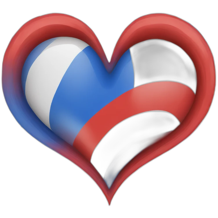 heart in the hues of the Russian flag emoji