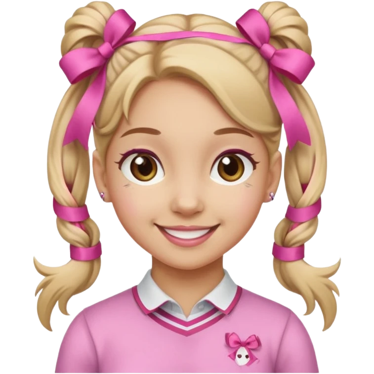 a bay girl with two ponytails and pink ribbons emoji