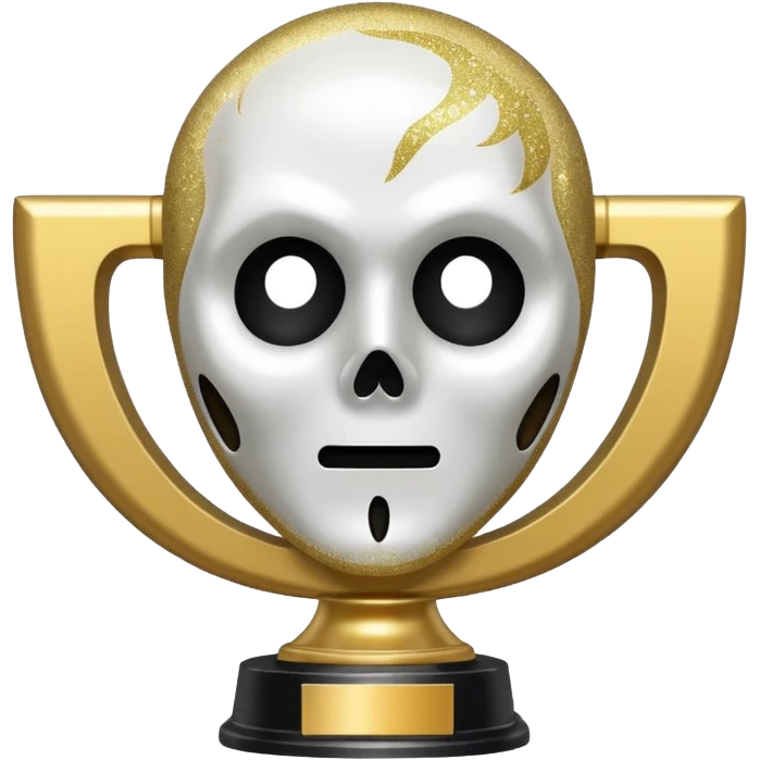 glitter trofeu com a cara do ghostface branco emoji