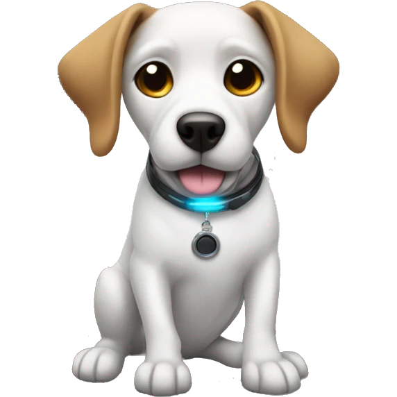A dog with a DJ disk emoji