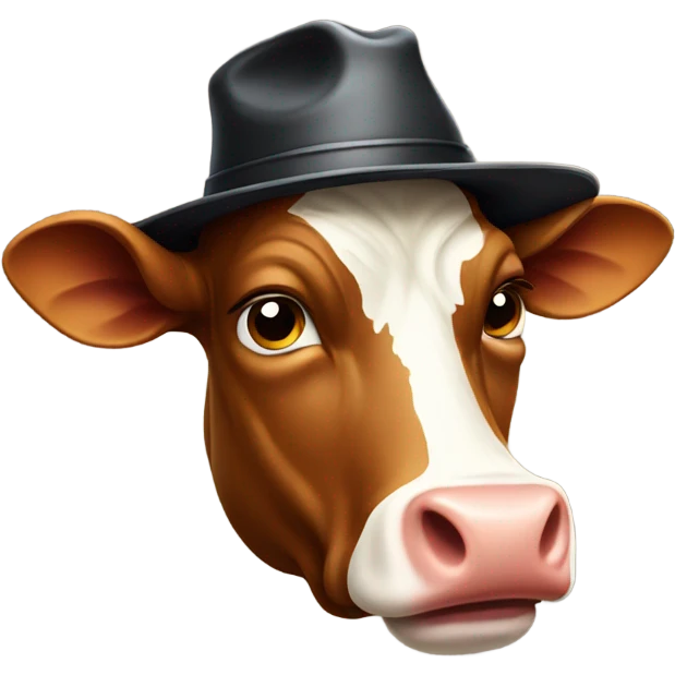 stupid cow in hat emoji