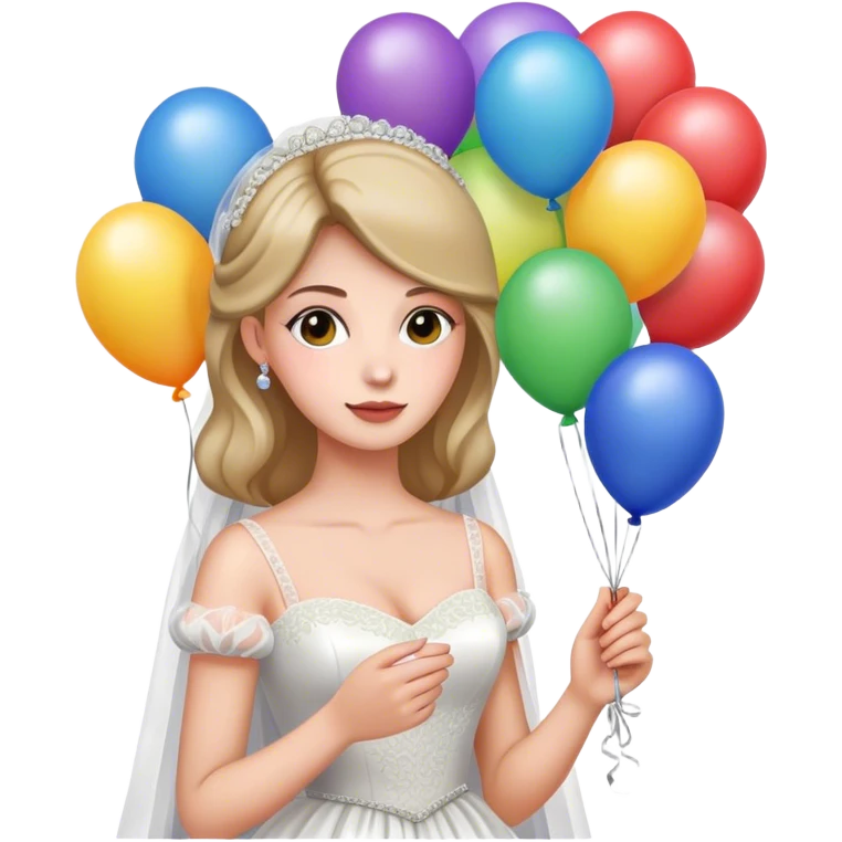 bride with balloons emoji