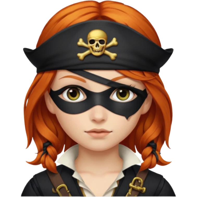 ginger hair pirate girl emoji