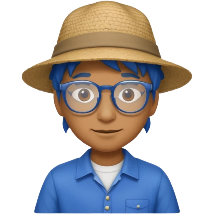 glasses blue dragon with shirt and hat emoji