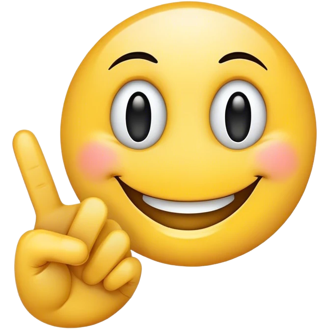 Smiley face with pointer fingers touching emoji