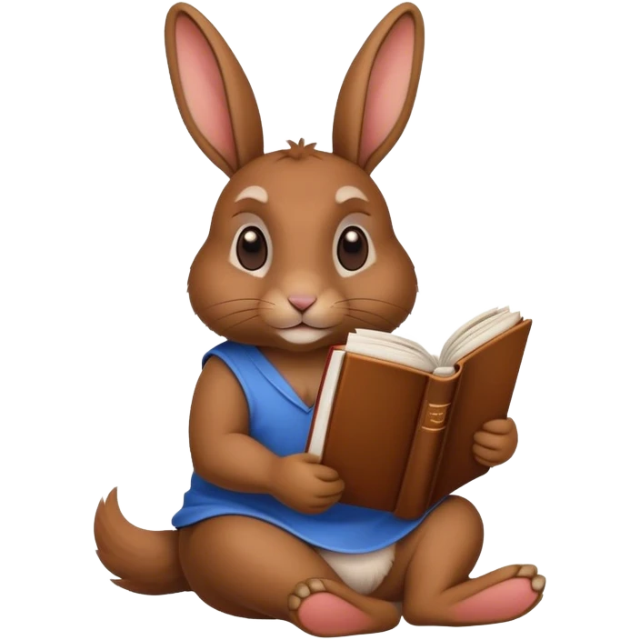 اصنع لي ارنوب يحمل كتاب ويجلس في السقيفة الي تكون فوق البيت تقريباً اسمها penthouse  emoji