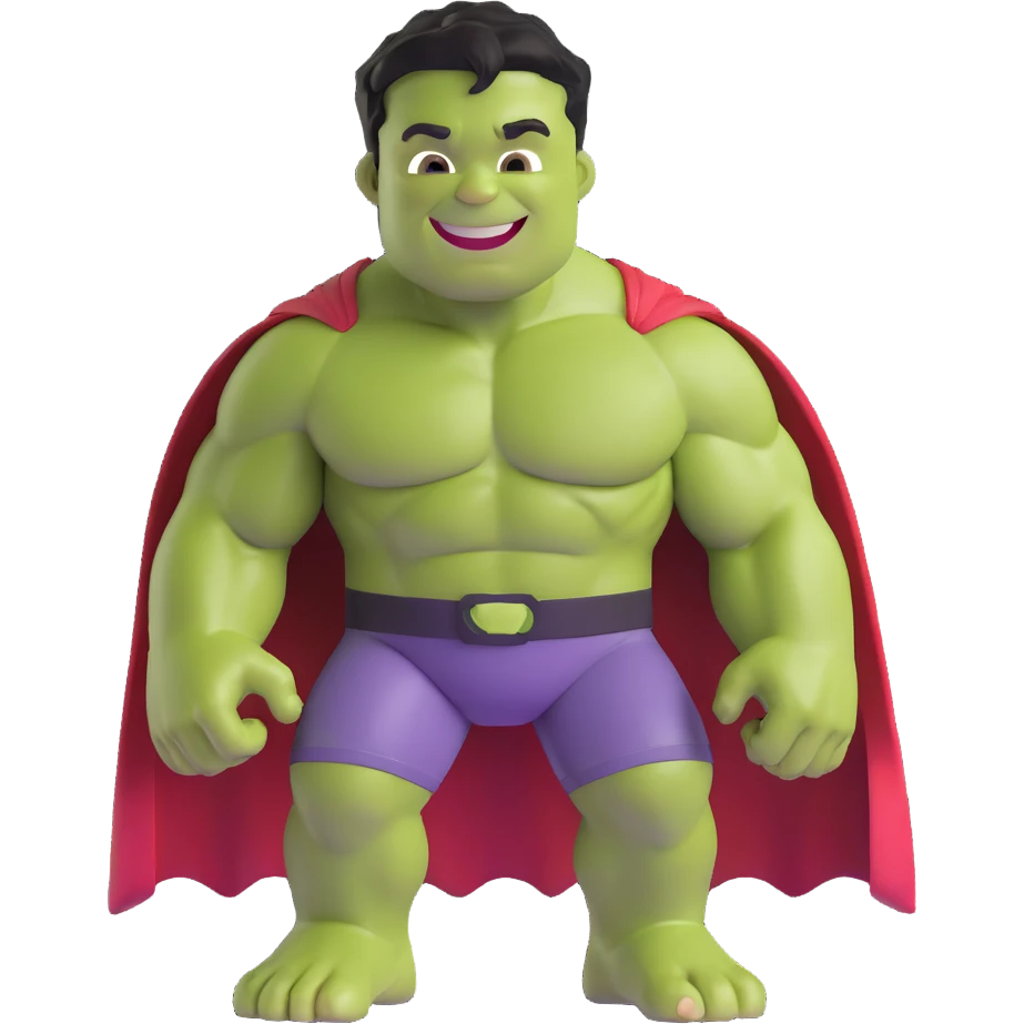 cute friendly hulk superhero smiling for children emoji