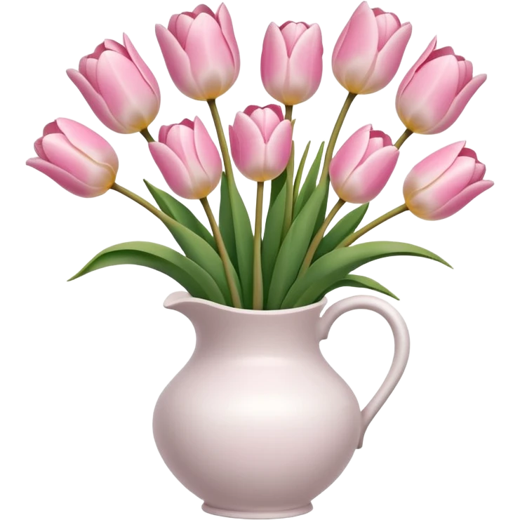 Light pink tulips in white vase emoji