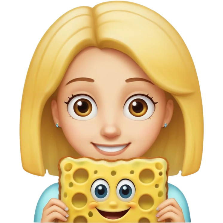 A girl watching SpongeBob  emoji