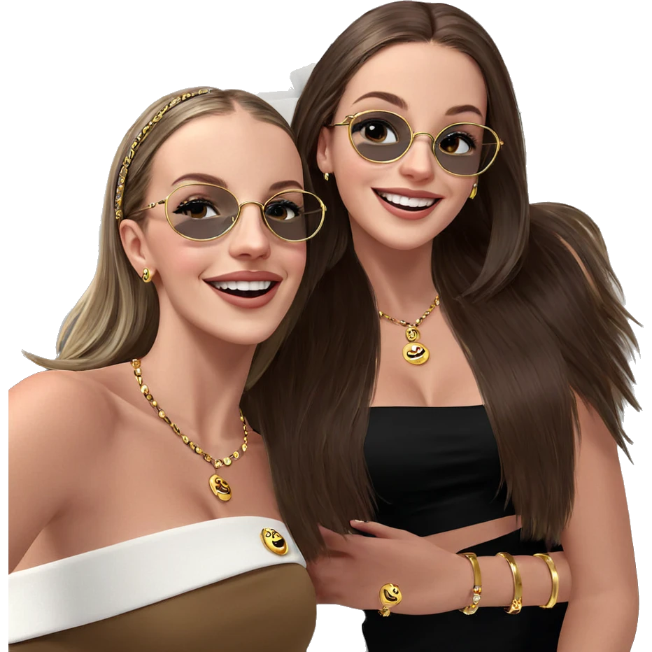 smiling girls with jewelry emoji