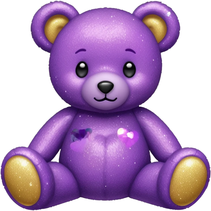 glitter purple ursinho emoji