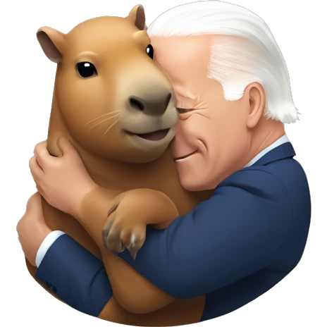 Joe Biden hugging a capybara  emoji
