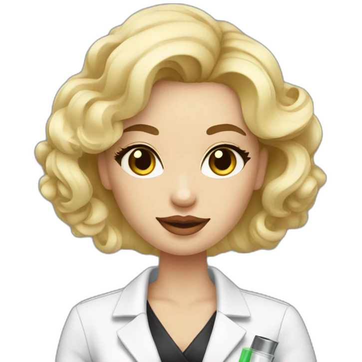 blonde cosmetologist with a syringe in her hand emoji