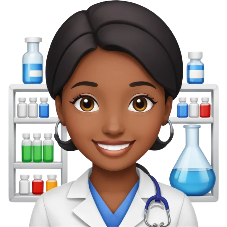 Black Pharmacy Technician girl  emoji