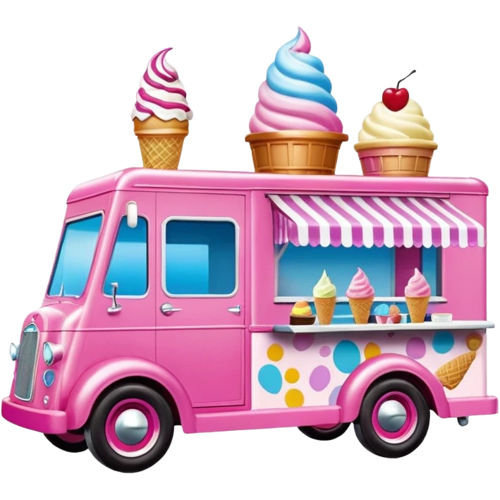 Barbie’s 4wd 1937 racing ice cream dream house food truck  emoji